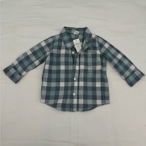 1/2 piece: Baby Gap Plaid Button-Down Shirt - 12-18 Months, New with Tags